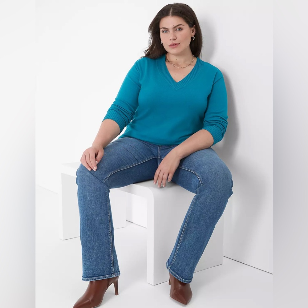 Lane Bryant Turquoise V-neck sweater